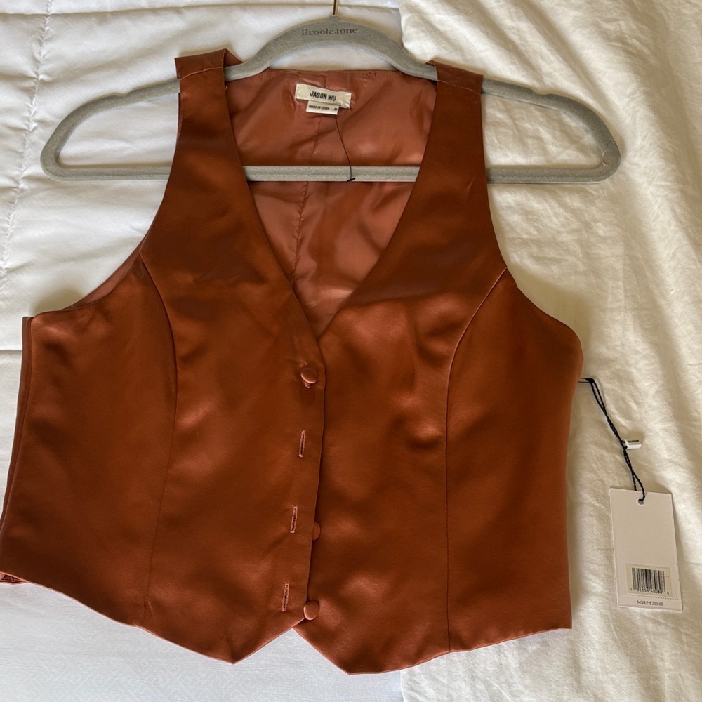 Jason Wu Lightweight Cropped Satin Vest